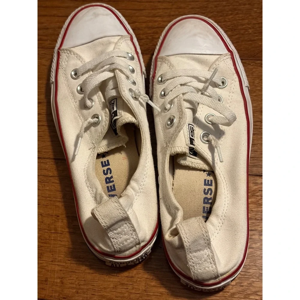 Converse Chuck Taylor All Star Low Top Cream Canvas Sneakers Women's Size‎ 7 - Picture 2 of 11